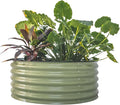 Vego garden 17 Tall 42 Round Raised Garden Bed Metal Raised Bed Planter Box for Vegetables Flowers Patio Olive Green