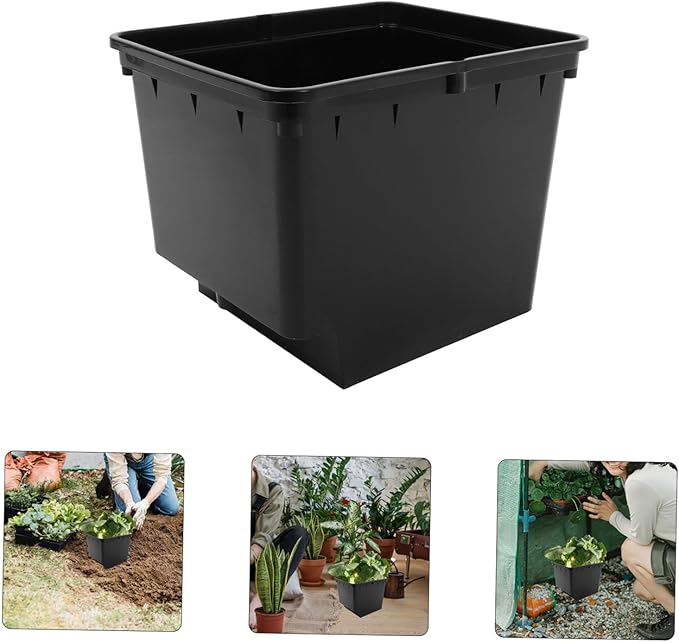 POPETPOP 1set Soilless Cultivation Barrels for Hydroponic Gardening Vegetable and Fruit Planting Nursery Boxes Black No Lid for Indoor and Outdoor Plant Growth