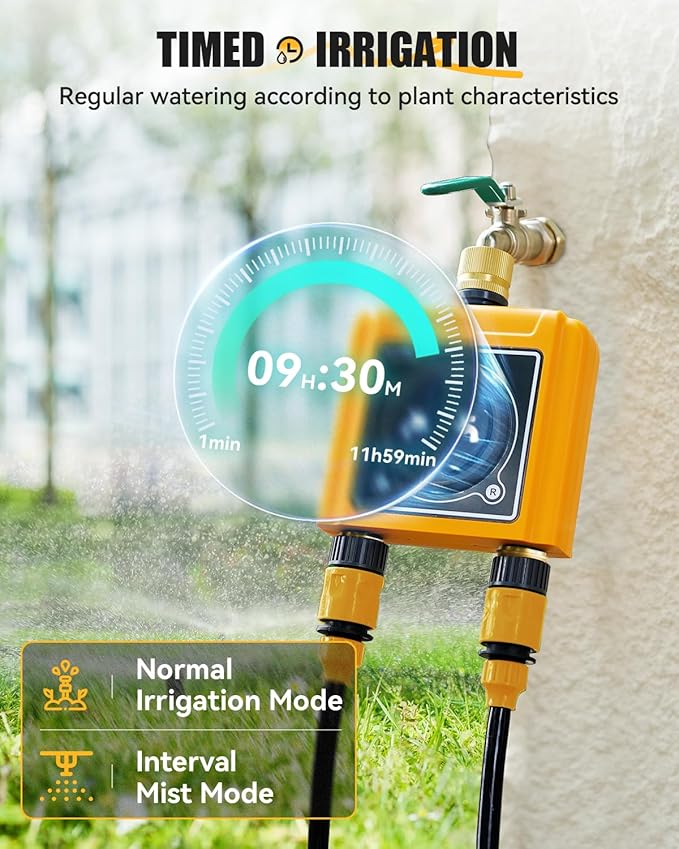RAINPOINT WiFi Water Timer with Brass Inlet &amp Outlet2 Zone WiFi Hose Timer for LawnWiFi Sprinkler Controller via APP/Voice ControlAutomatic Watering System by Time/Weather/Quantity/Soil Moistur