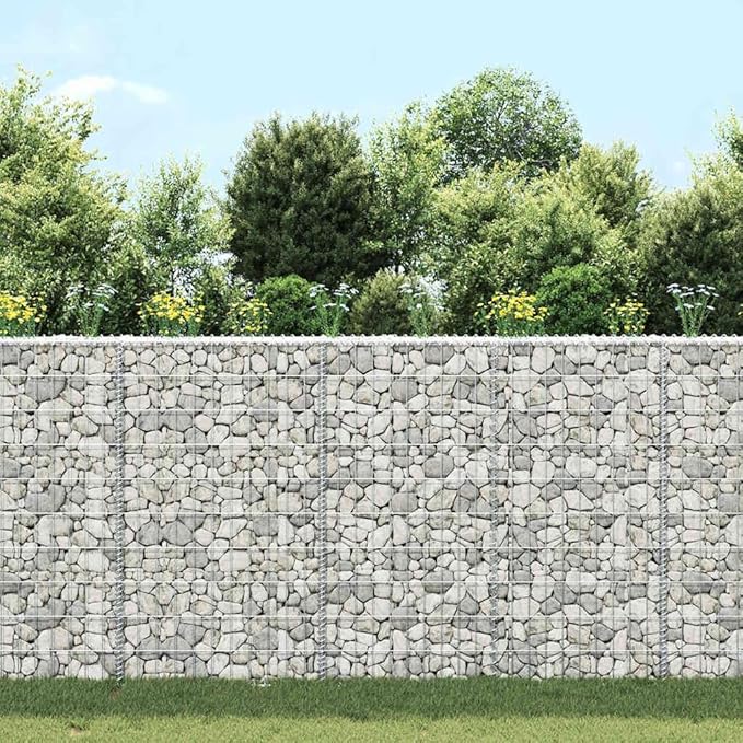 Gabion Raised Bed Silver Galvanized Steel 39.4 x 7.9 x 39.4 in Trapezoidal Outdoor Planter for Gardens High Load Capacity Weather-Resistant