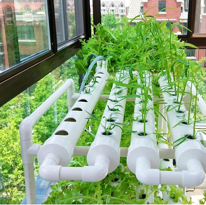 54 Holes Hydroponic Piping Grow Kit Planting Tools Gardening System Nursery Pot Hydroponic Soilless Plant Growing Systems Vegetable Planting Grow Kit Rack 100-240V