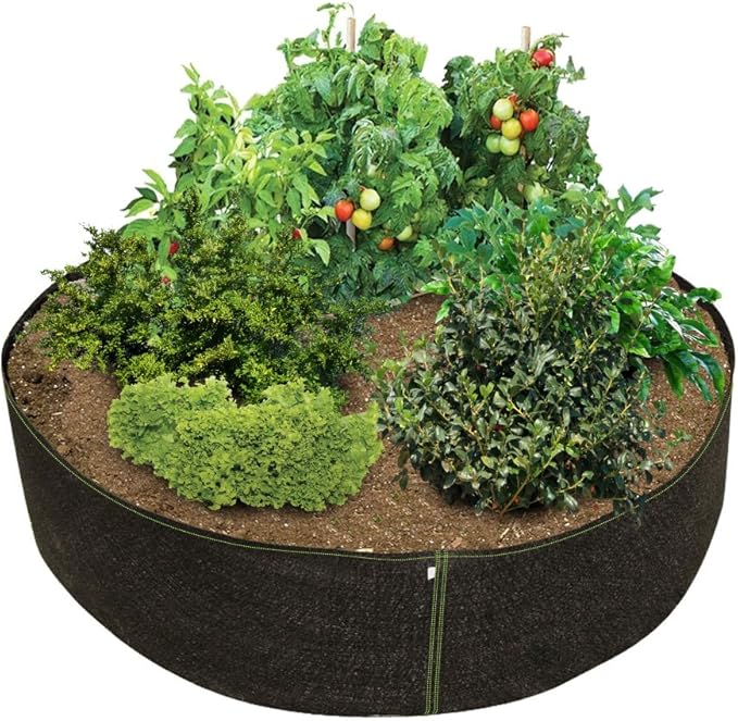 HTG Supply Phat Sacks 70-Inch Indoor/Outdoor Black Fabric Raised Garden Bed - 26.6 Square Foot