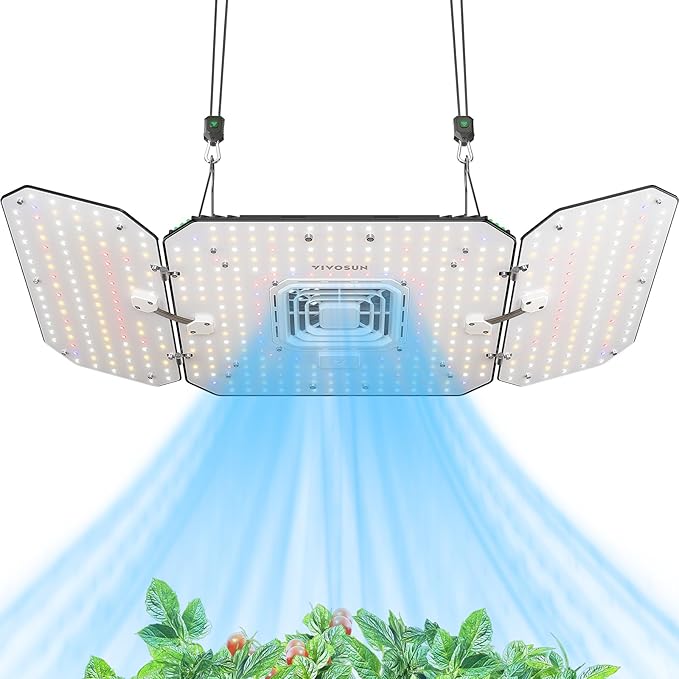 VIVOSUN AeroLight Wing AW200 Tunable Spectrum LED Grow Light 200W with Integrated Circulation Fan Compatible with App Used with Controller E42A/E25 to Achieve More Functions