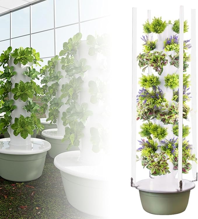 Hydroponics Growing System Kit Vertical Garden Planter with Grow Lamp Adjustable Hydroponic Garden Hydroponics Growing Tower Herbs &amp Vegetables Smart Home Indoor Gardening System7Layer