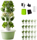 Hydroponic Tower Growing Sytem with Pump and Movable Water Tank Indoor Vertical Gardening Grow Kit Hydroponics Tower Garden for Indoor Herbs Fruits and Vegetables Green-5Layer