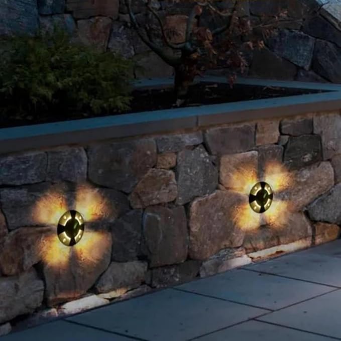 Garden Landscape Lights - AC85-265V Outdoor Underground Lamp IP66 Waterproof 4 Sided Glow Round Decking Lighting Outdoor Recessed Spot Light Ground Landscape Lights(Blue6W(AC85-265V))
