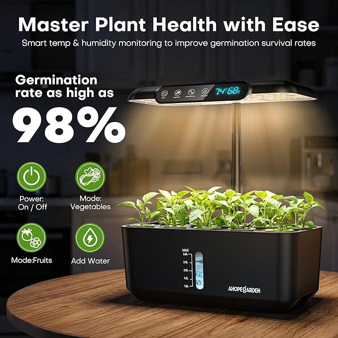 Ahopegarden Hydroponics Growing System with 50pcs Hydroponic Pods Kit