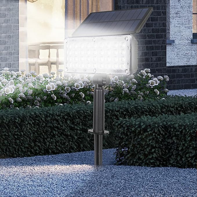 LED Outdoor Solar Lights Waterproof Landscape Spotlights RGB Garden Lights Wireless Solar Powered Outdoor Lights/Lighting for Yard Walkway Driveway Porch Patio