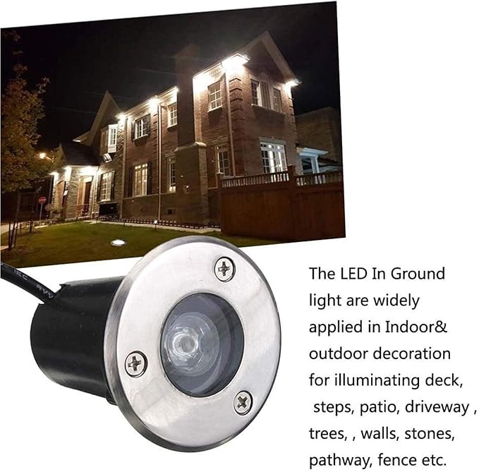4PCS Underground Light LED 85-265V Landscape Lights IP67 Waterproof Path Light Underground Light LED Landscape In-ground Well Lights Decorative SpotlightBlue-1W