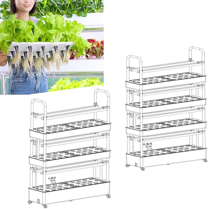Hydroponics Tower 48/64/90/120 Hole Garden Hydroponic Growing Sys-tem With LED Light Aeroponics Grow Kit for Herbs Fruits and VegetablesGrowSponge-120holes