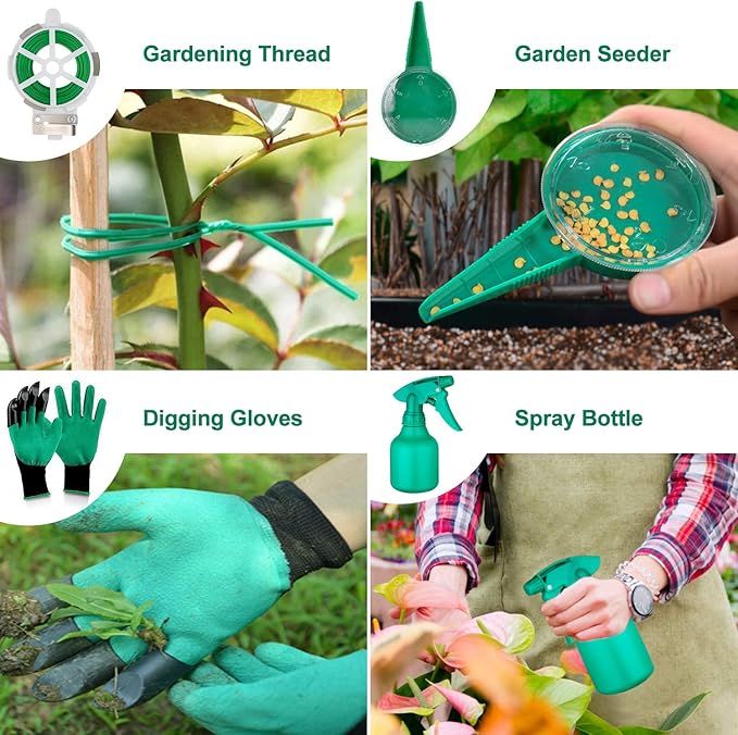 Garden Tools Set 83 Piece Succulent Tools Set Included Heavy Duty Aluminum Gardening Tools for Gardening Non-Slip Ergonomic Handle Durable Storage Tote Bag Gifts for Men Women