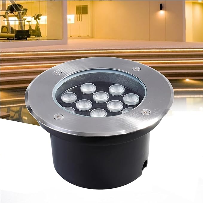 Underground Light LED - IP66 Waterproof AC Garden Recessed Underground Light LED Recessed Spotlight Suitable for Deck Channel Stair Step Landscape Lighting toBlanc 6W