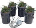 VEVOR DWC Hydroponics Grow System Hydroponic Growing System with Top Drip Kit Deep Water Culture 5-Gallon 4 Buckets with Air Pump Air Stones and Water Level Device for Leafy Vegetables