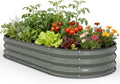 Galvanized Raised Garden Bed 6x3x1 FT Oval Metal Raised Garden Bed Outdoor Planter Box with Open Bottom Rust-Resistant Steel Garden Bed for Vegetables Herbs Flowers Easy Assembly