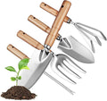 Stainless Steel Garden Tools Set with Ash Handles Hand Tool Kit for Gardening Lightweight Rounded Edge Trowels Gift for Women and Men