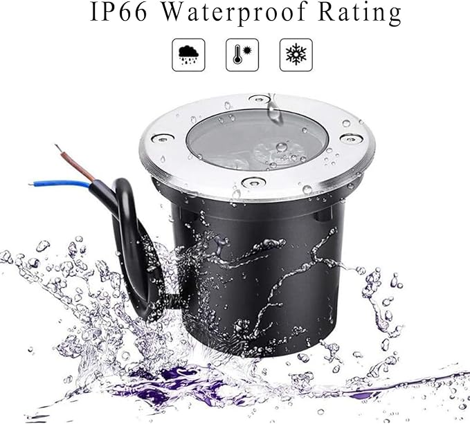 Outdoor Recessed Landscape Lights LED Buried Lights IP66 Waterproof Underground Light AC85-110V for Garden Yard Driveway Deck Pathway Spotlights