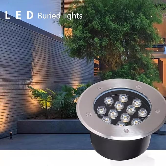 Outdoor Recessed Ground Light LED Underground Light IP66 Waterproof Buried Lights AC85-110V for Garden Step Deck Yard Patio Deck Driveway Landscape Spotlight