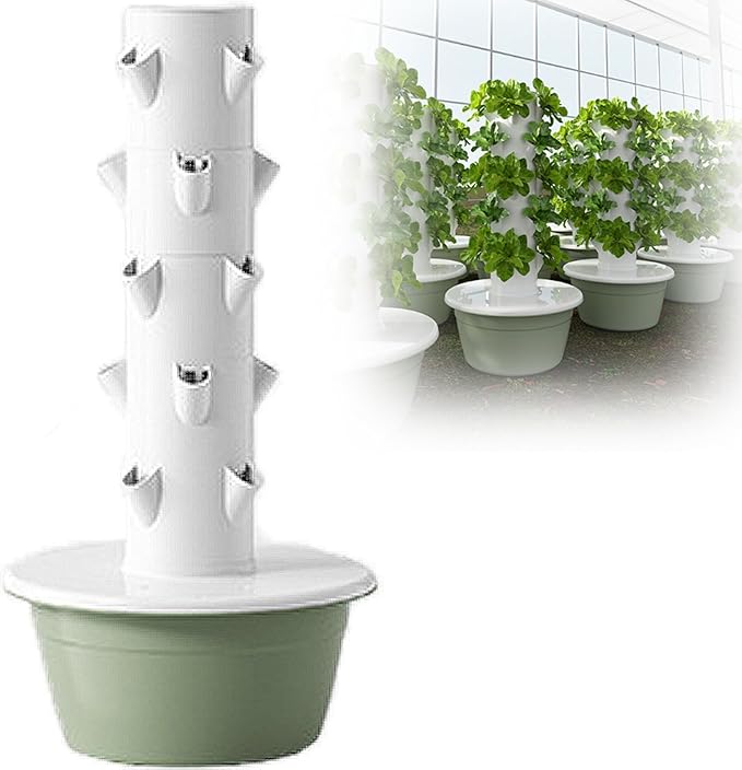 Hydroponics Growing SystemHydroponic Growing Kits &amp SystemsHydroponics Towerwith Hydrating Pump Adapter Net Pots Indoor Smart Garden7Layer-Withoutlight