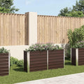 Raised Garden Bed Brown 63x15.7x30.3 Galvanized Steel Planter Box Elevated Outdoor Raised Flower Vegetable Bed for Patio