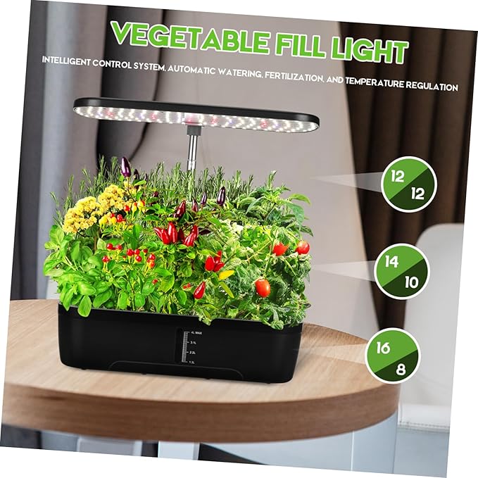 YARNOW 1Set Indoor Gardening System Kit Hydroponics Growing Machine with Plant US Plug Planting Easy to Use for Home Vegetable Growth for Gardening Enthusiasts