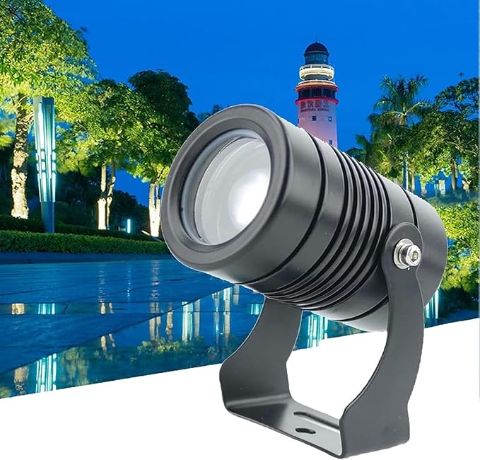 Rotation Spot Light LED Beam Spotlight IP67 Waterproof Landscape Lights Long Throw Narrow Beam for Outdoor Building Lighting(Warm White10W(DC24V))