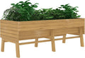 6 x 3 x 2FT Raised Garden Bed with Legs Large Outdoor Elevated Wood Planted Box with Liner for Vegetable Flower Backyard and Patio Natural