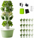 Hydroponic Tower Growing Sytem with Pump and Movable Water Tank Indoor Vertical Gardening Grow Kit for Indoor Herbs Fruits and Vegetables-*