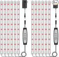 6-Bar Grow Light Strips for Indoor Plants 16 Full Spectrum Plant Lights 6500K Sunlike Grow Lights with 6/12/18H Timer 5-Level Dimmable for Indoor Growing (2 Pack)