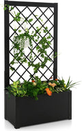 Giantex Raised Garden Bed with Trellis 44 Metal Vertical Planter with Garden Trellis Diamond Lattice for Vine Plant Flower Climbing Indoor &amp Outdoor Use for Yard Garden Balcony
