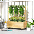 Raised Garden Planter Outdoor Garden Raised Bed Vegetable Flower Planter Raised Stand for Garden Grow Your Own Herb GardenRaised Garden Bed Outdoor Planter Box &amp Plant Stand with Climbing Rack