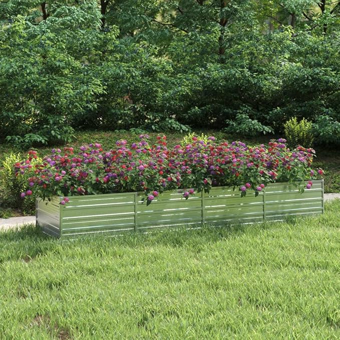 Garden Raised Bed 126x31.5x17.7 Galvanized Steel Silver11.12 KG316892