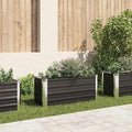 Galvanized Garden Raised Bed Kit Galvanized Planter Raised Garden Boxes Outdoor Metal Raised Garden Beds for Vegetables Anthracite 39.4x15.7x17.7 Galvanized Steel-297