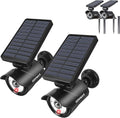 COVMAX Solar Spot Lights Outdoor 2-in-1 Wall Light Wireless Solar Flood Light for Yard Garden Driveway Porch Walkway Pack of 2 Black