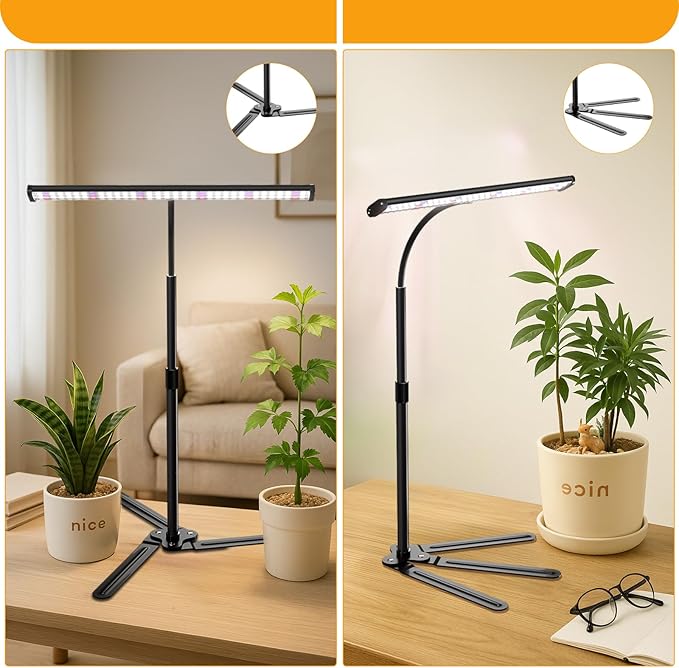 GYTF Super-Bright Plant Grow Light 6000K 108LEDs Full Spectrum Plant Lamp with Timer 4/8/12Hrs &amp Height Extendable for Home Office Desktop Indoor Plants 12V 3A High Power Output for Faster Growt