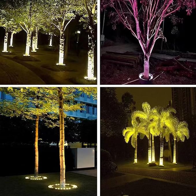 12W Waterproof Outdoor Garden Colorful Tree Lighting Led Ring Tree Hug Light 111-240V LED Spotlight Garden Courtyard Landscape Lamp(White Light)