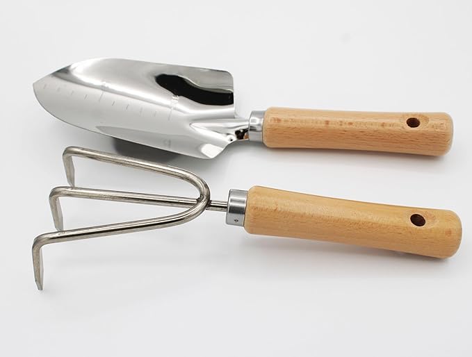 Personalized Garden Tool Set – Custom Engraved Garden Shovel &amp Trowel with Wooden Handle – Gardening Gifts Mom Dad – Mother’s Day Father’s Day Birthday Gift