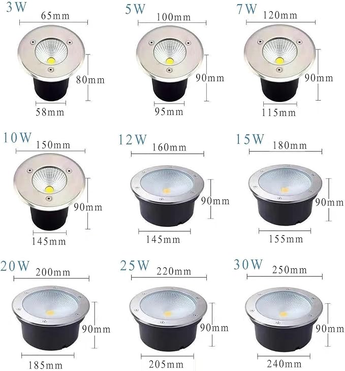 6PCS LED Beam Spotlight - Underground Light LED AC85-265V COB Garden Landscape Lights IP65 Waterproof Recessed Buried Lights for Outdoor Park Driveway Lighting(Warm White3W)
