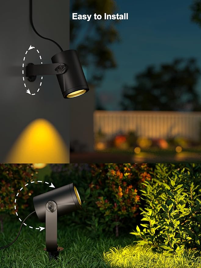 ANGELHALO Smart Landscape Spotlights 4 Pack RGBW Pathway Lights 2000LM Dimmable IP65 Waterproof Compatible with Alexa Outdoor Decoration