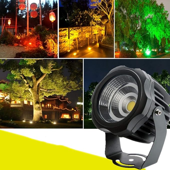 20W 360° Rotating COB Spotlight IP65 Outdoor Waterproof Lawn Lighting Fixture Garden Landscape Light Exterior Wall Garden Scenic LED Waterproof Spotlight Fittings