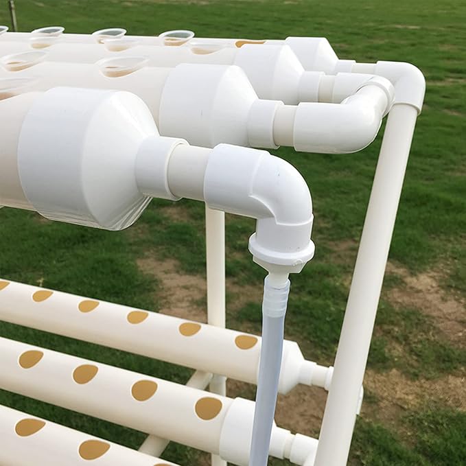 Pipe Type Hydroponic System 3 Layers 108 Holes Soilless Culture Equipment with Water Pump Controller Nest Basket Sponge for Wheatgrass Soybean Mung Hydroponics Nursery Planting