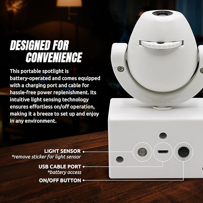 Sporticulture NCAA American Football VT Hokies - Adjustable Led Mini Spotlight Projector with 6 Team Logo Designs - Portable &amp Rechargeable Spotlight - Battery-Operated - 4.375” x 3.125”