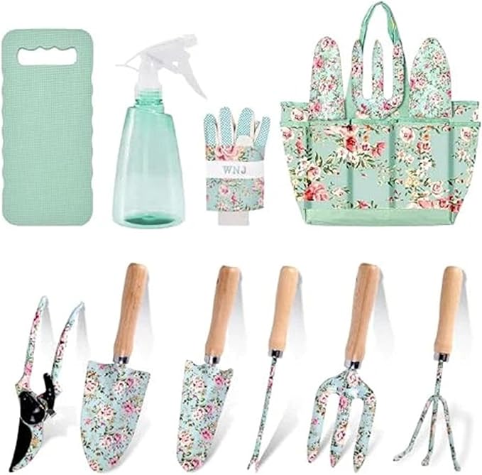 10-Piece Garden Tool Set Stainless Steel Heavy Duty Gardening for Digging Planting and Pruning Gardening Gifts for Women mom