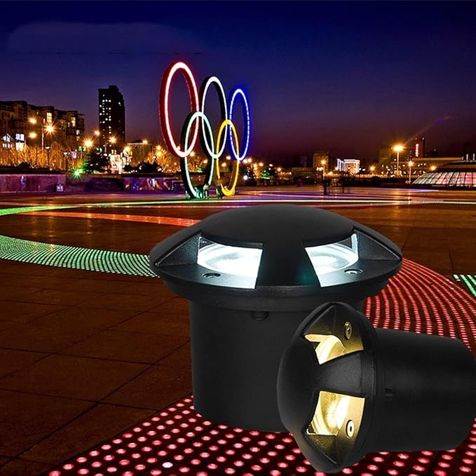 Outdoor Buried Lights - Ground LED Landscape Lights - Spot Lights AC85-265V Embedded LED Garden Courtyard Underground Light IP67 Waterproof Outdoor Recessed Spot Light(Purple Light7W)