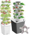 Vertical Hydroponic Tower Garden with 10L Water Tank - Ideal for Growing Fruits Vegetables and Flowers - Includes Water Pump20Holes (25holes