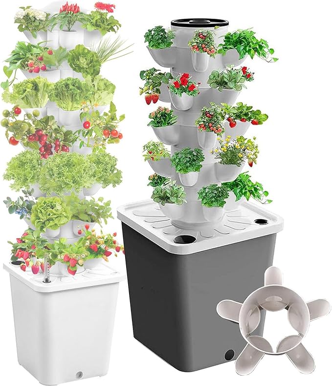 Tower Hydroponic 10 15 20 25 30 Hydroponics Growing Kits 10L Large Capacity Water Tank for Fruits Vegetables Flowers with Water Pump25Ho
