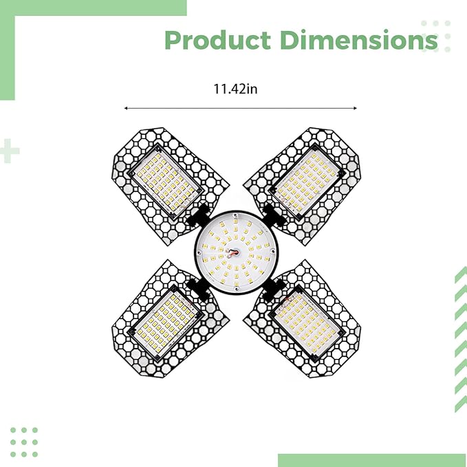 210 LEDs E27 Grow Light Four-Leaf Led Plant Light Full Spectrum Red Blue Ac100-277V 11.4 X 11.4 in for Succulents and Seedlings