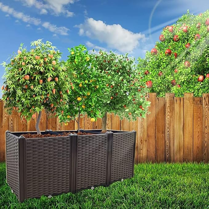 Raised Garden Beds Planters for Outdoor Plants Box Plastic Elevated Garden Bed Kit for Vegetables Flowers Herbs in Backyard Patio Balcony