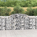Arched Gabion Baskets 4 pcs 118.1x19.7x39.4/47.2 Galvanized Iron Garden Raised Bed Raised Planter Outdoor Flower Bed Elevated Garden Boxes for Patio Front Yard Backyard Landscaping