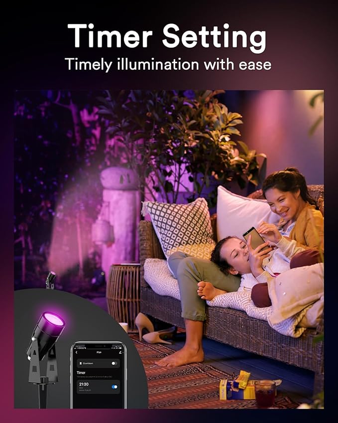 Lumary 56Ft Smart Landscape Lights Waterproof 6 Pack Low Voltage Smart WiFi Bathroom Exhaust Fan with Light