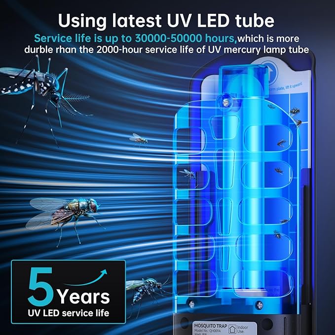 Fruit Fly Traps Indoor for Home: Plug in Mosquito Bug Zapper Gnat Moth Catcher with 9W Night UV Light 2 Devices 20 Sticky Glue Board Refills for Indoors Flying Insect Trap